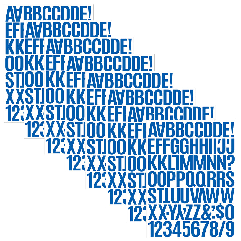 Colorful Cartoon Alphabet and Number Stickers Self Adhesive Vinyl Letters Decals for Classroom Signs Doors Mailboxes, Pack of 8