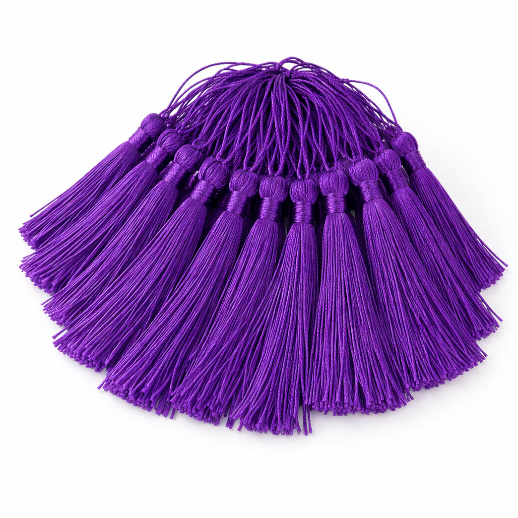 Mini Tassels with Loops 5 Inch Polyester Silky Tassels for Bookmarks and Crafts, Pack of 120