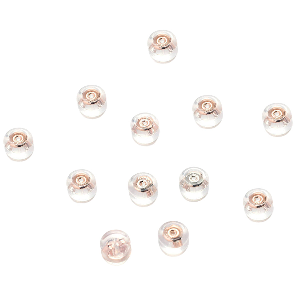 18K Gold Plated Silicone Earring Backs Hypoallergenic Secure Locking Stud Backings for Women Men Kids
