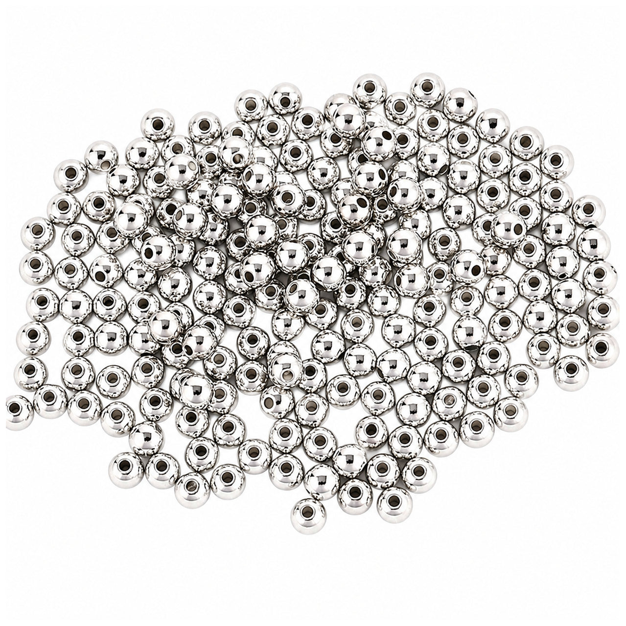 4mm Smooth Round Spacer Beads Coated Plastic Loose Ball Beads for Bracelet Jewelry Making