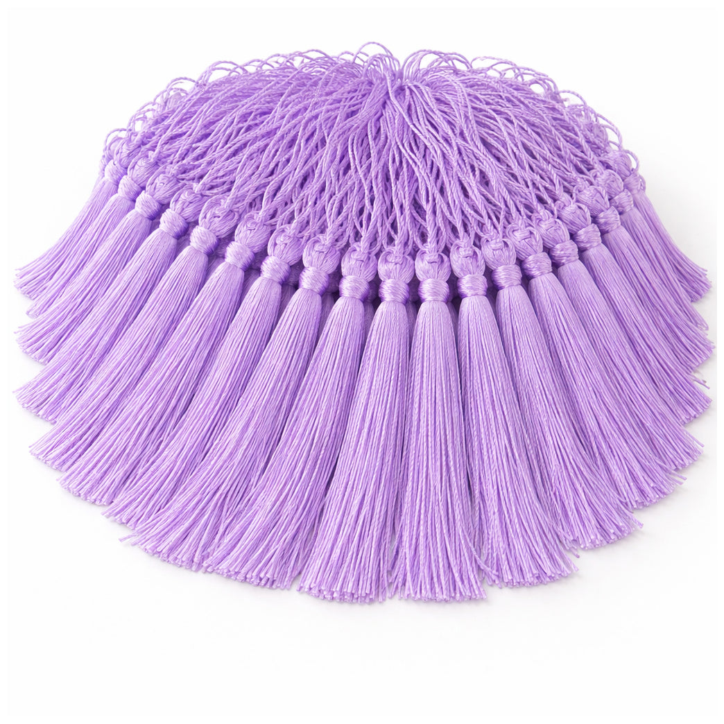 Mini Silky Tassels with Loops for Jewelry Making DIY Crafts Bookmarks Handmade Polyester 5 Inch, Pack of 100