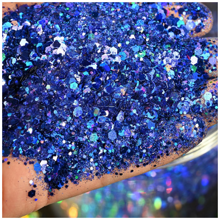 160g Holographic Chunky Glitter for Resin Art, Nails, Face, Hair, Tumblers, Crafts, and DIY Decorations