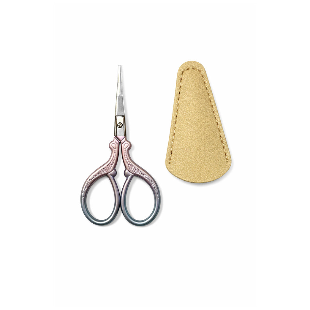 Embroidery Sewing Scissors with Leather Cover for Needlework Crafting Thread Cutting and DIY Handicraft Tools