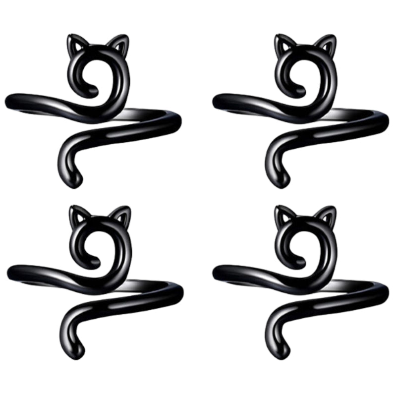 4pcs Cat Design Open Yarn Guide Rings for Faster Knitting and Crochet Thread Control