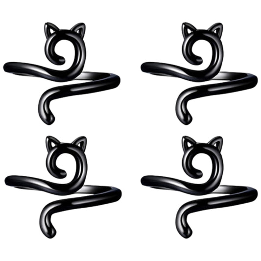 4pcs Cat Design Open Yarn Guide Rings for Faster Knitting and Crochet Thread Control