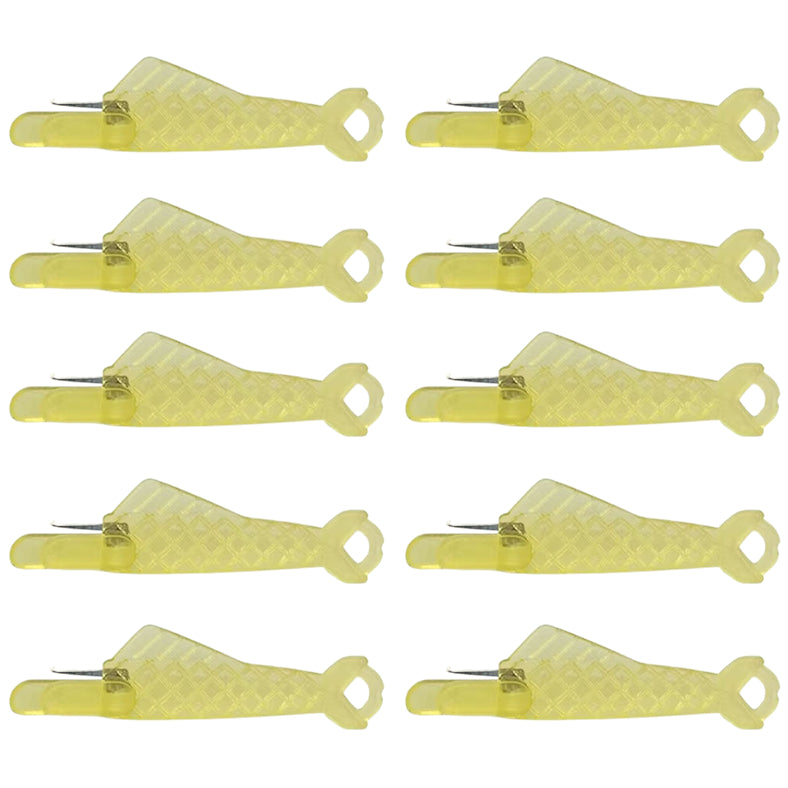 Fish Mouth Automatic Needle Threader Tool for Sewing Machines and Hand Sewing, Pack of 10
