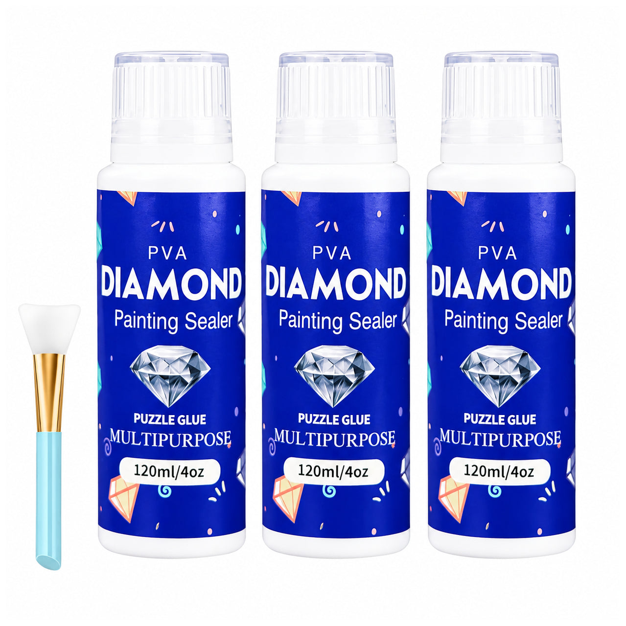 Diamond Painting Sealer Glue with Applicator 120 ML for Diamond Art and Adult Puzzle Protection
