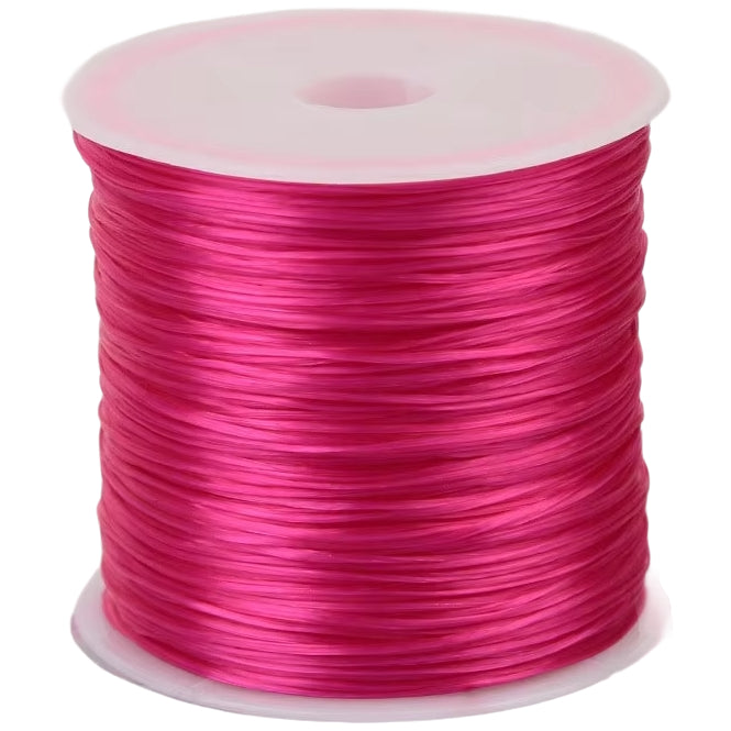 0.8mm Transparent Crystal Elastic Cord for Beading, Bracelets, and Jewelry Making, 60m Roll