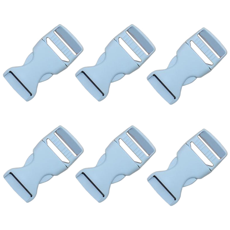 1 Inch Side Release Buckles Dual Adjustable Plastic Clips for Webbing Straps, Pack of 6