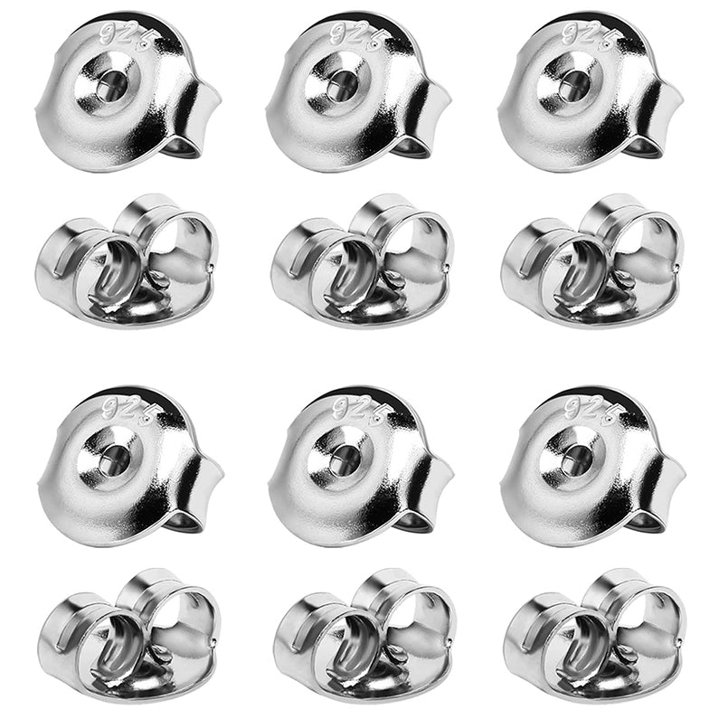 Hypoallergenic Earring Backs Replacements Secure Locking Stud Nuts for Earring Posts Jewelry Repair and DIY, Pack of 12