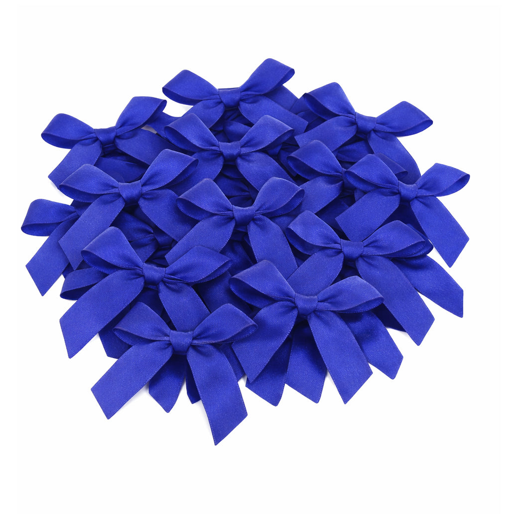 Mini Satin Ribbon Bows 4cm Hand Tied Fabric Flowers for DIY Crafts Gift Packaging Decorations, Pack of 50