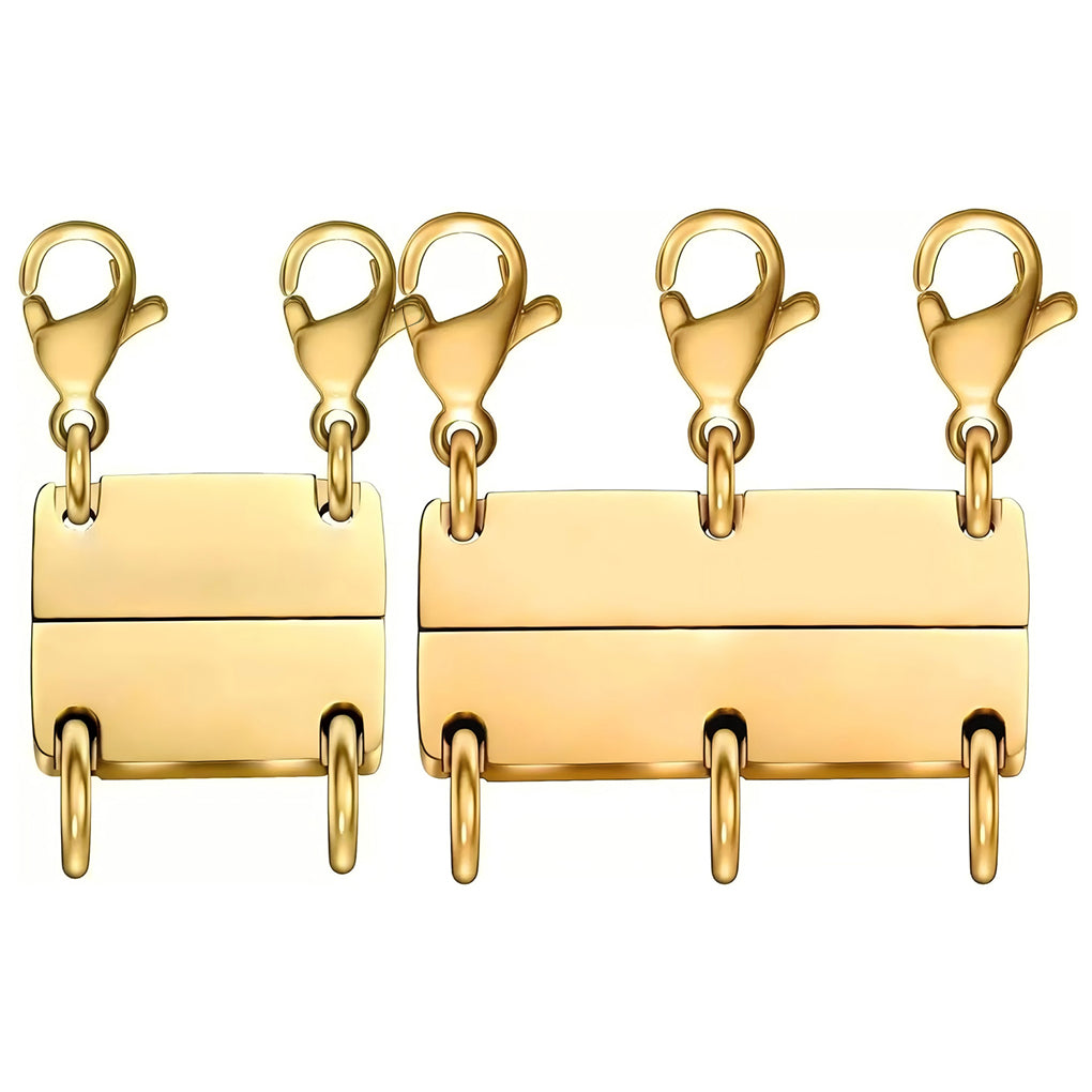 Magnetic Necklace Layering Clasp Separator in Gold for Multi Strand Chains and Secure Jewelry Closure