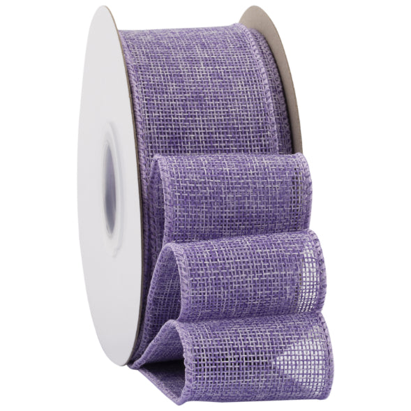 2.5 Inch x 10 Yards Natural Burlap Wired Ribbon Faux Linen for Bows, Wreaths, and Decorations