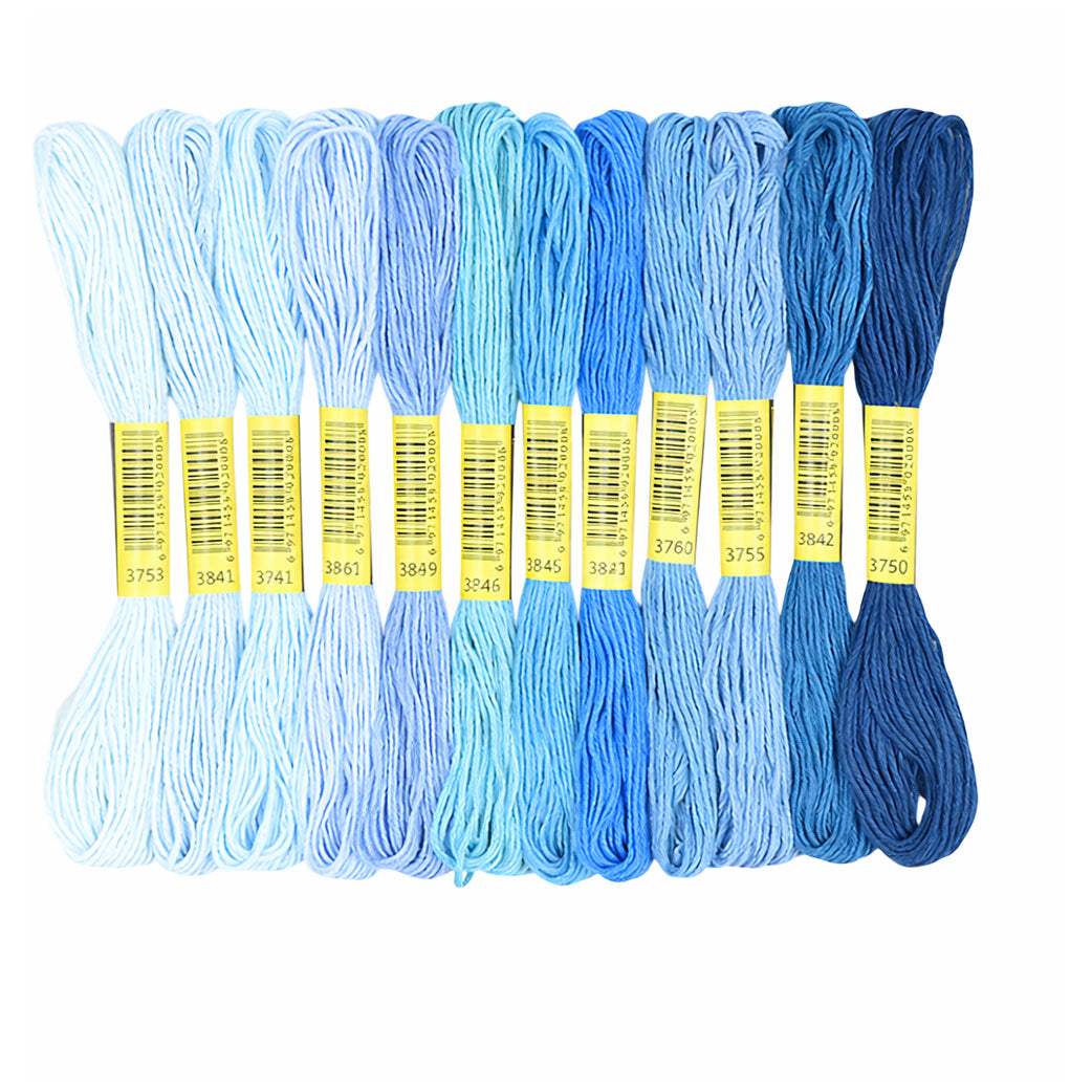 Embroidery Floss Set for Cross Stitch, Friendship Bracelets, Crafts, and DIY Projects, Pack of 12