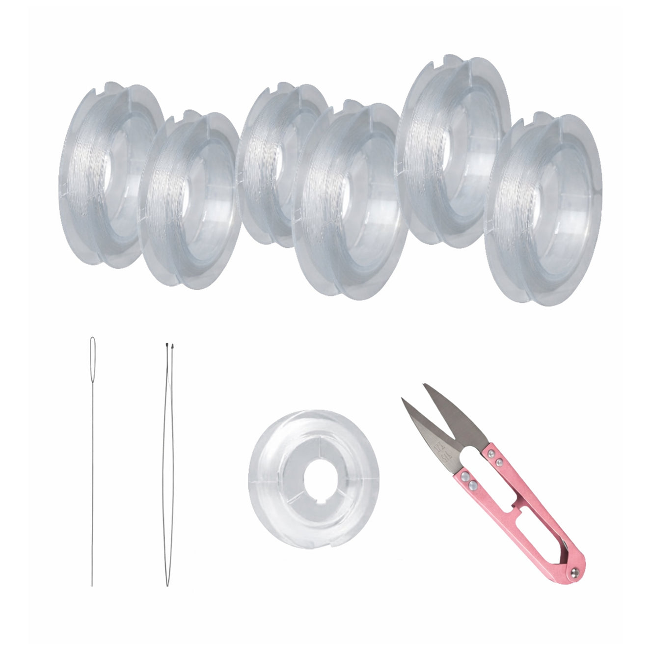 Crystal Clear Elastic Bracelet String Cord for Jewelry Making Beading with Clay Pony Seed Beads