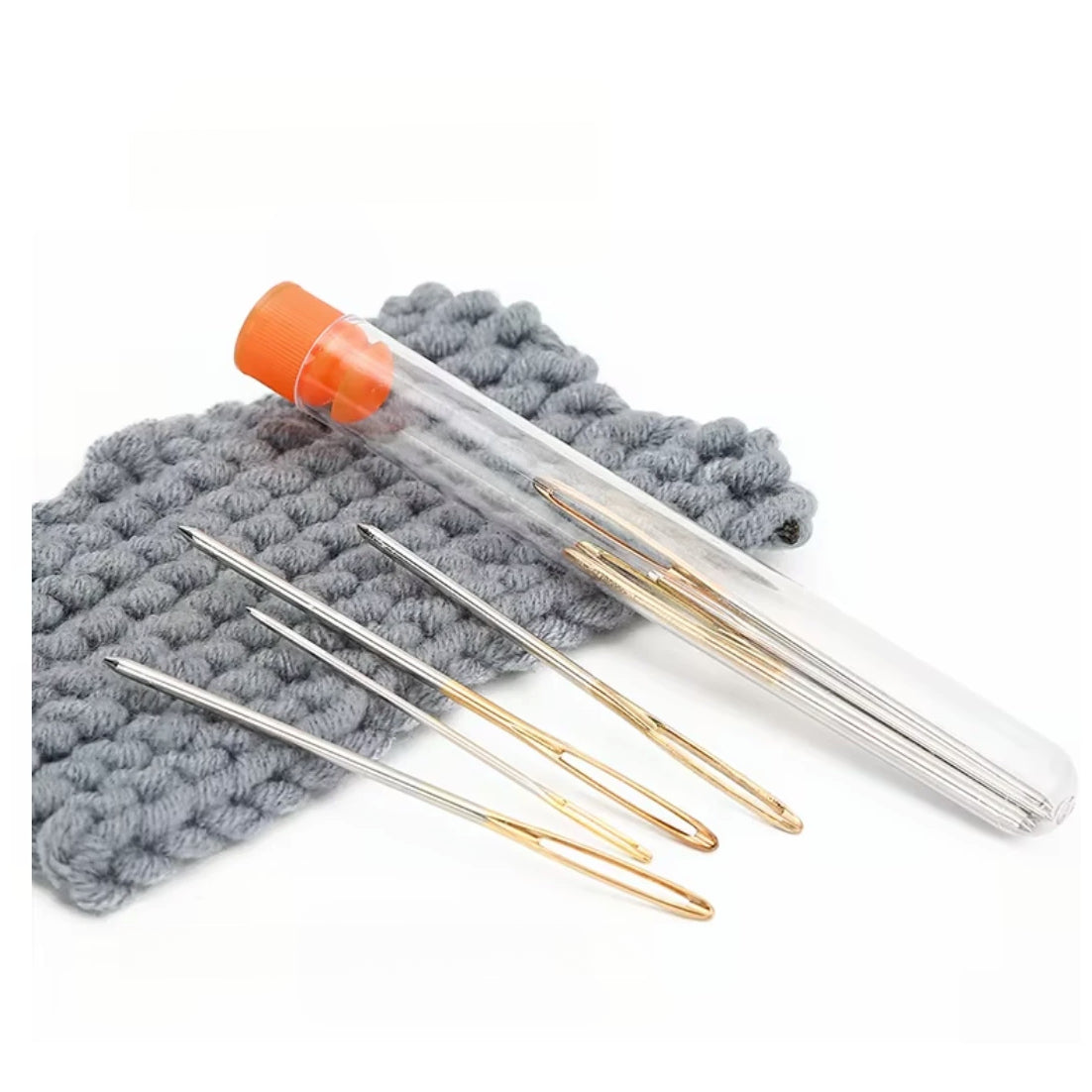 Large-Eye Blunt Stainless Steel Needles Set for Yarn, Sewing, Knitting, Crafting & Finishing Crochet