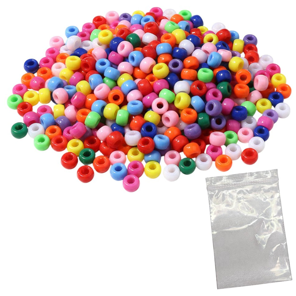 Plastic Pony Beads for Bracelets, Hair Braids, Jewelry Making and DIY Craft Projects