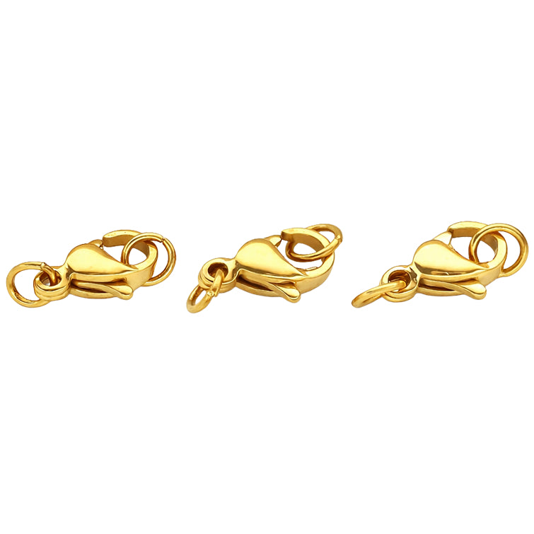 Lobster Claw Clasps with Jump Rings for Jewelry Making Necklace and Bracelet Closures, Pack of 3