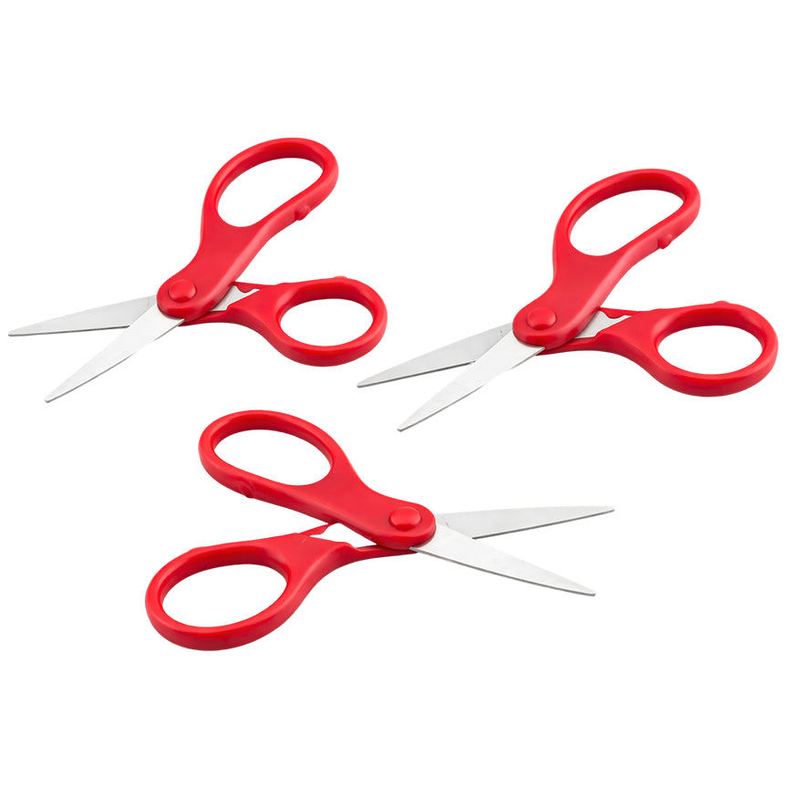 Pointed Tip Scissors 5 Inch 3 Pack for Kids School Crafts DIY Cutting and Classroom Use