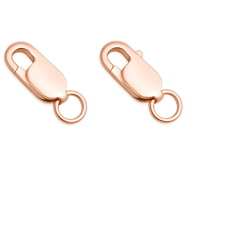 18K Gold Rectangle Lobster Claw Clasps with Jump Rings for DIY Jewelry Making, Hypoallergenic Nickel Free