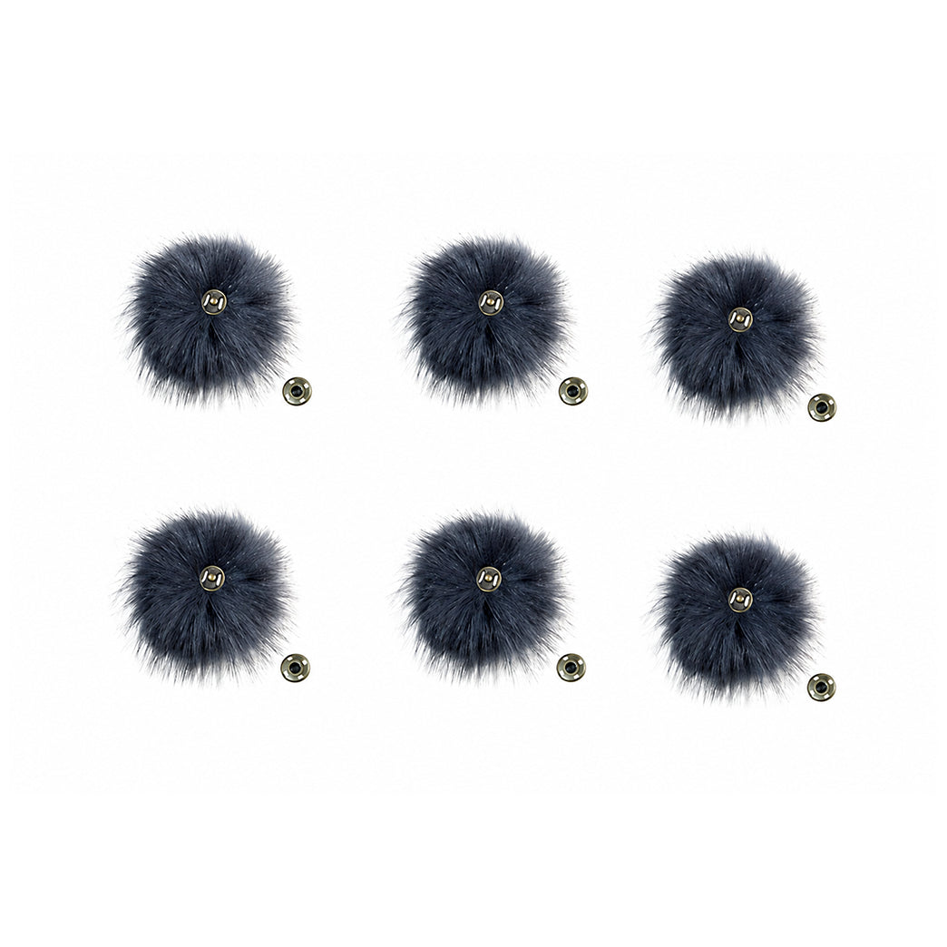 Detachable Faux Fox Fur Pom Poms for Hats with Snaps, 4.3 Inch DIY Accessories, Pack of 6
