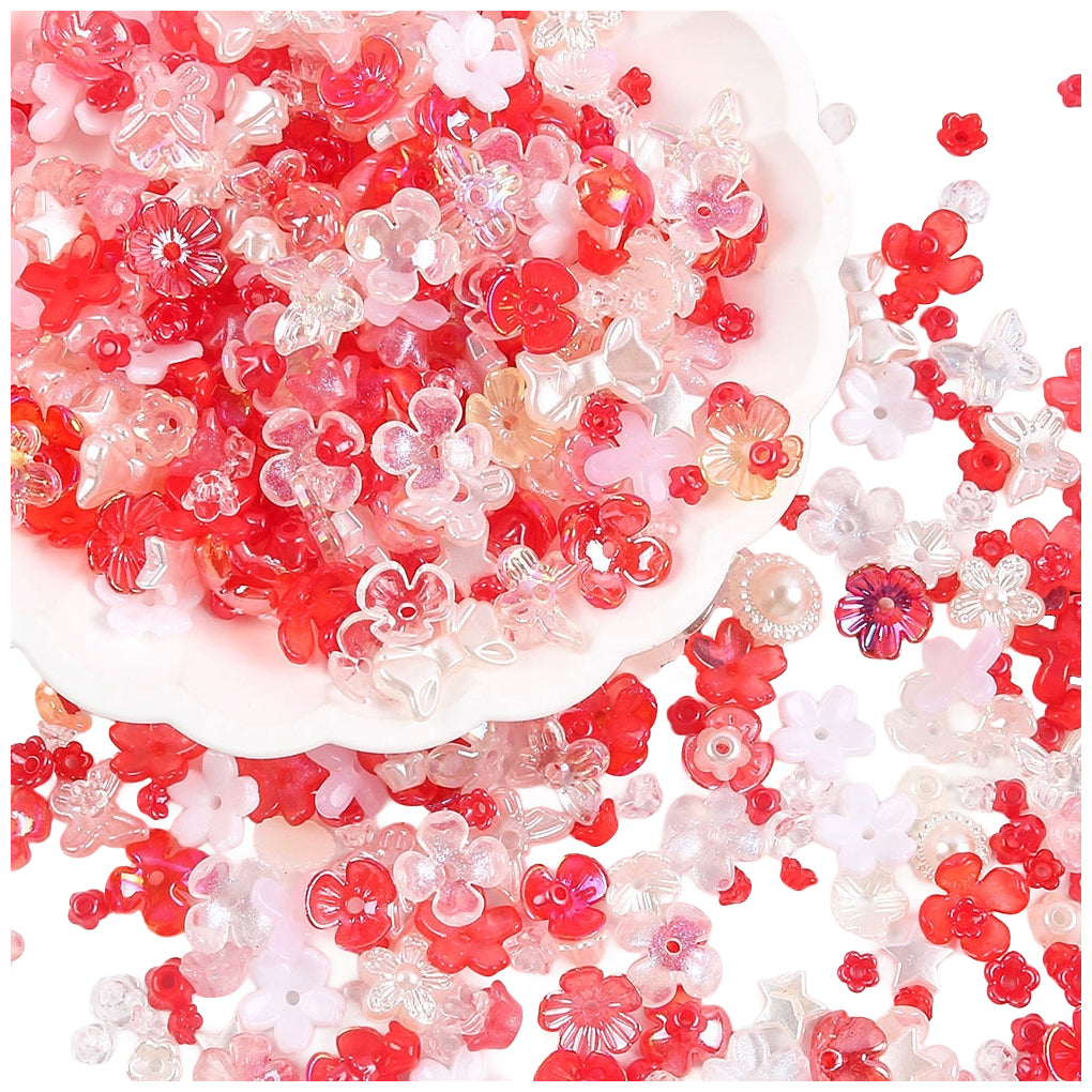 Assorted Acrylic Resin Beads Flatback Half Round Pearls for Jewelry Making DIY Crafts Bracelets Earrings Necklaces, Pack of 260