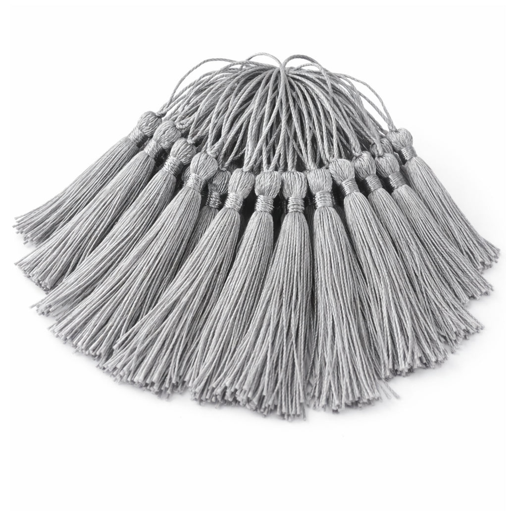 Mini Tassels with Loops 5 Inch Polyester Silky Tassels for Bookmarks and Crafts, Pack of 120