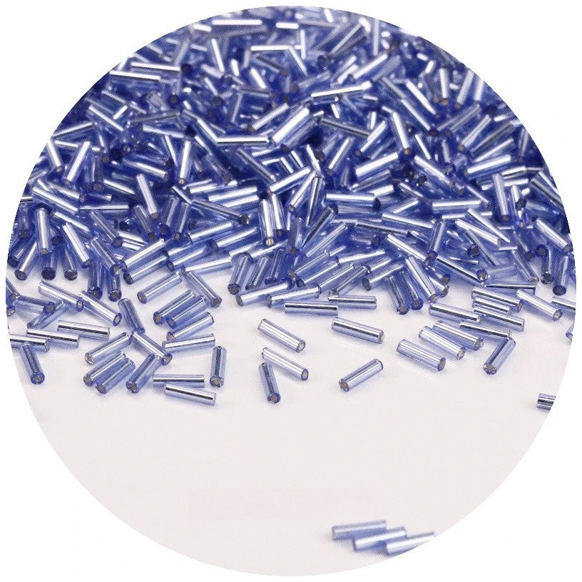 Glass Bugle Beads 2x6mm Mini Tube Seed Beads for Jewelry Making Crafts, Pack of 1200
