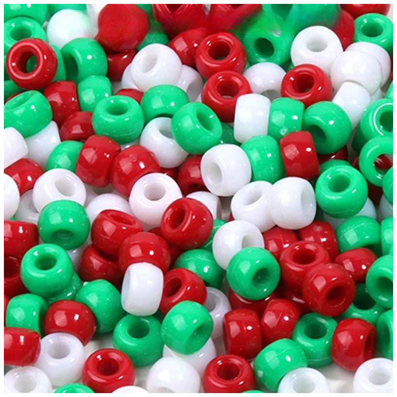 6x9mm Mixed Color Transparent Glitter Pony Beads for Hair Braids and Jewelry Making, Pack of 1000