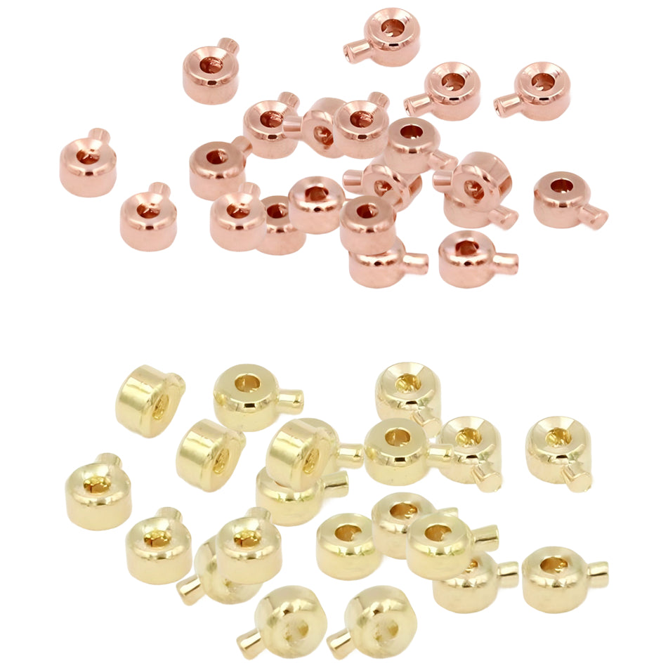 Stopper Crimp Beads 3.2mm Spacer Locks for Jewelry Making Bracelets and Necklaces, Pack of 30