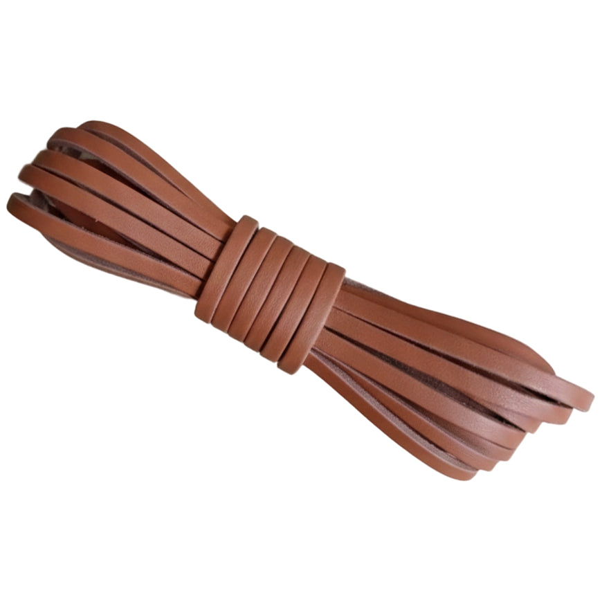 Flat Genuine Leather Cord Strip for Jewelry Braiding Crafts Shoelace Repair Sewing and Leatherworking Projects