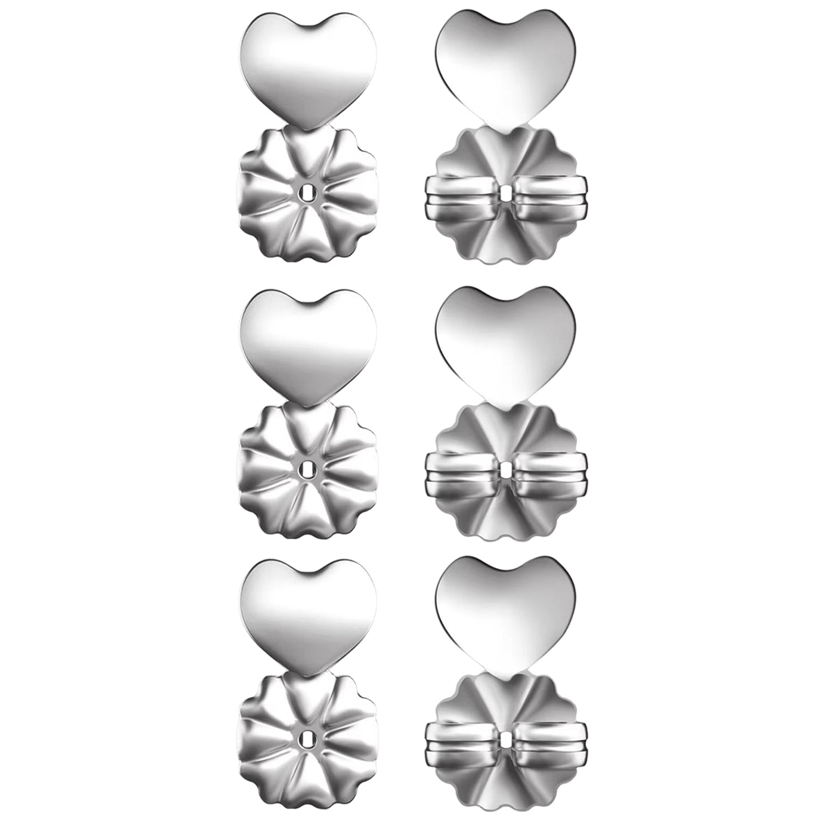 Adjustable Hypoallergenic Earring Lifters 8mm Backs for Droopy or Heavy Earrings, Pack of 3 Pairs