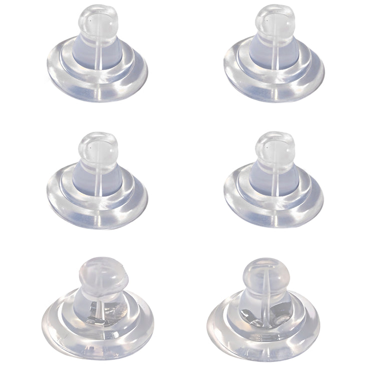 Silicone Earring Backs Replacement Hypoallergenic Secure Stoppers For Stud Earrings Droopy Ears Adults, Pack of 6