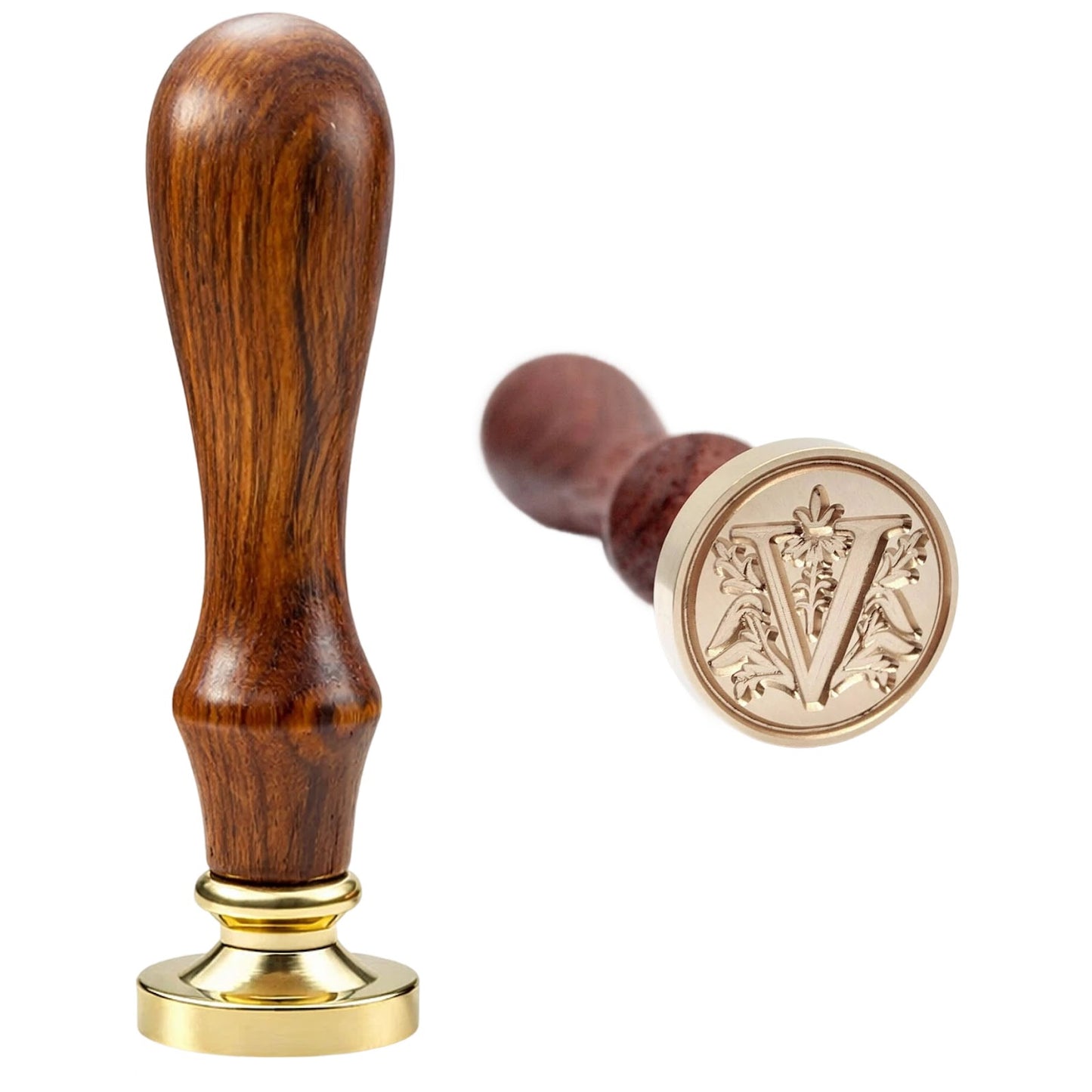 Traditional Initial Alphabet Wax Seal Stamp Brass Head Wooden Handle for Cards Envelopes Gift Wrap Wedding Invitations