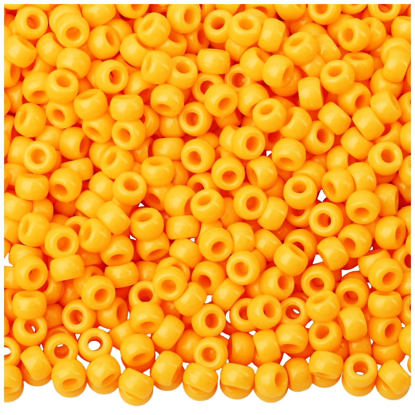 Pony Beads 6 x 9 mm Plastic Craft Beads for DIY Jewelry Hair and Decorations, Pack of 1200