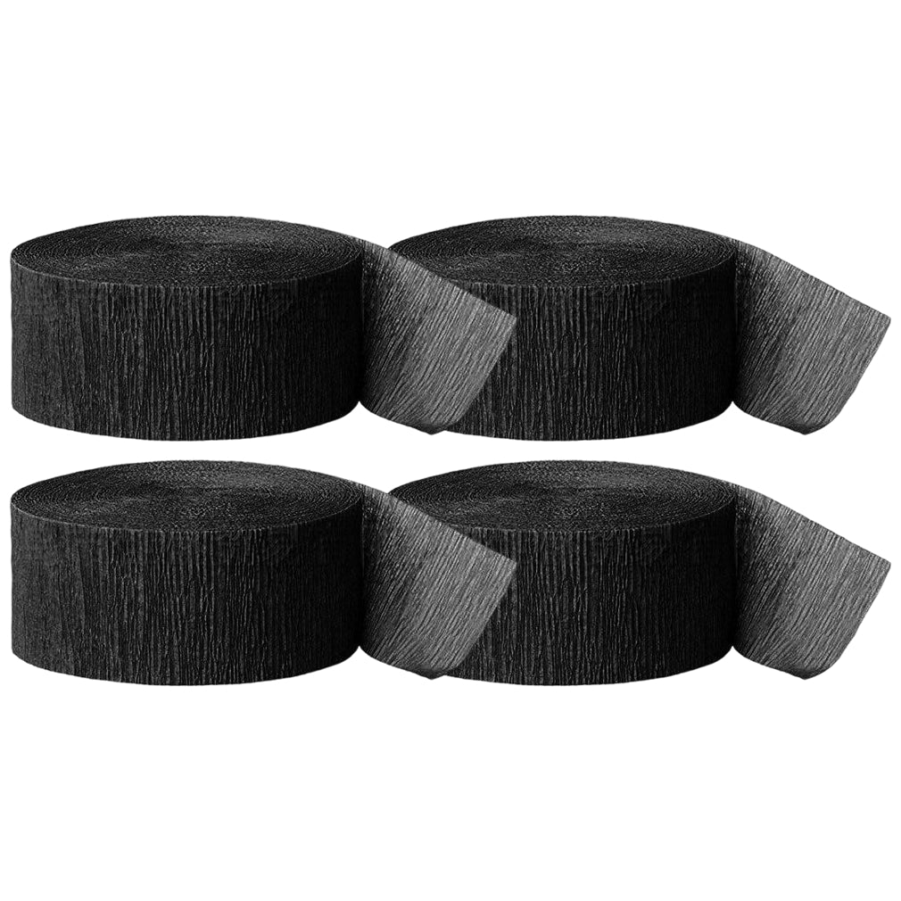 Crepe Paper Streamer Rolls for Birthday Parties, Baby Showers, Weddings, and Event Decorations, Pack of 4