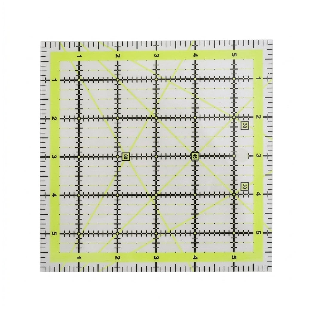 Non-Slip Acrylic Square Quilting Ruler with Numbering and Angle Guides for Sewing and Craft Projects