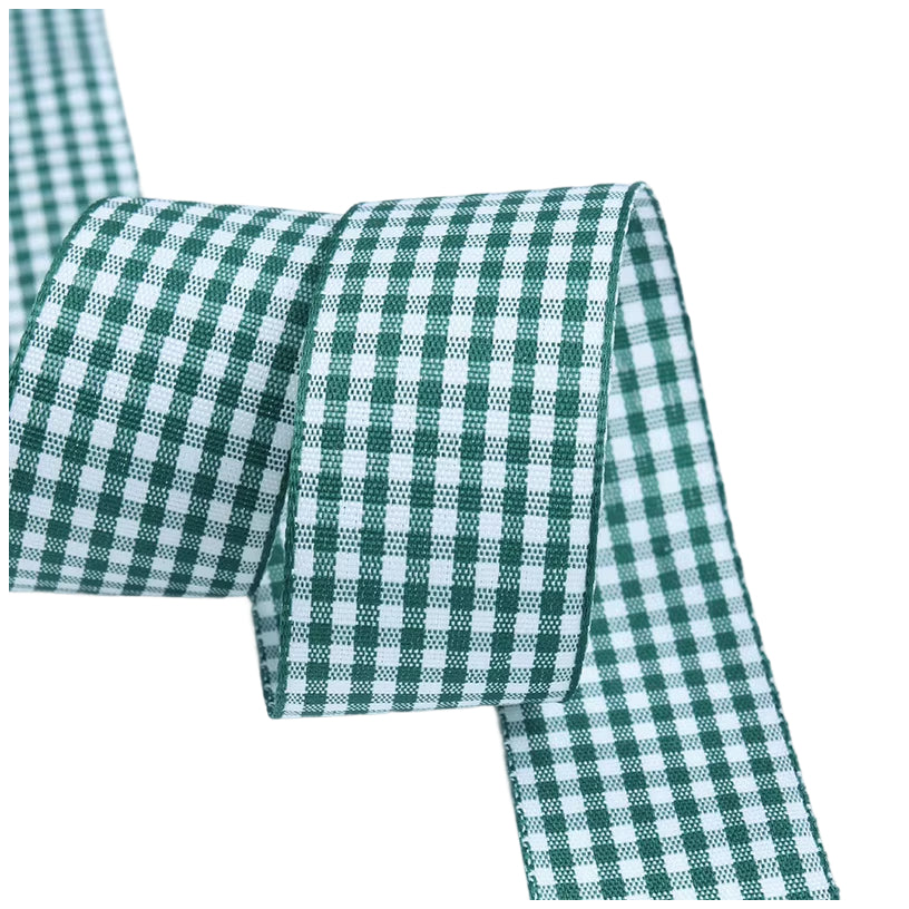 1 Inch Polyester Ribbon 50 Yard Double Faced Plaid Craft Trim for DIY Crafting, Scrapbooking and Christmas Gift Wrapping
