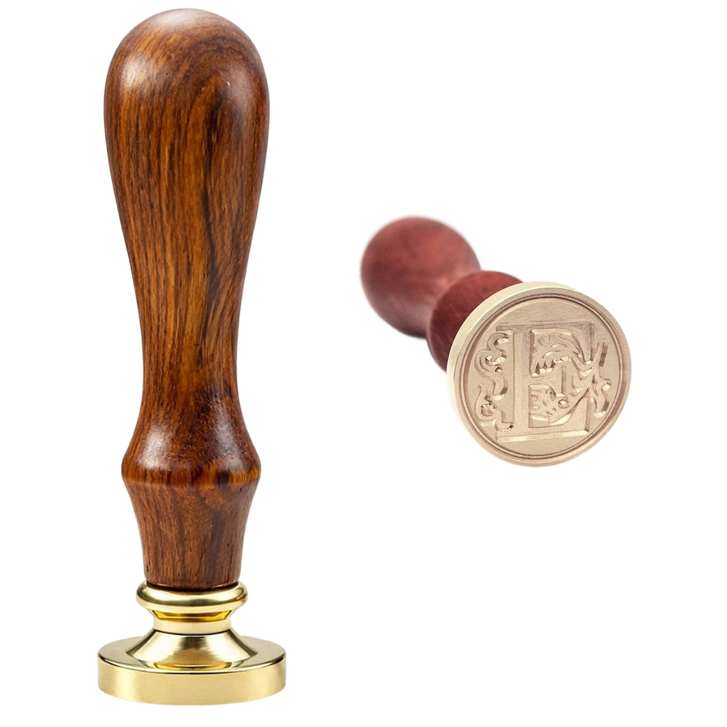 Traditional Initial Alphabet Wax Seal Stamp Brass Head Wooden Handle for Cards Envelopes Gift Wrap Wedding Invitations