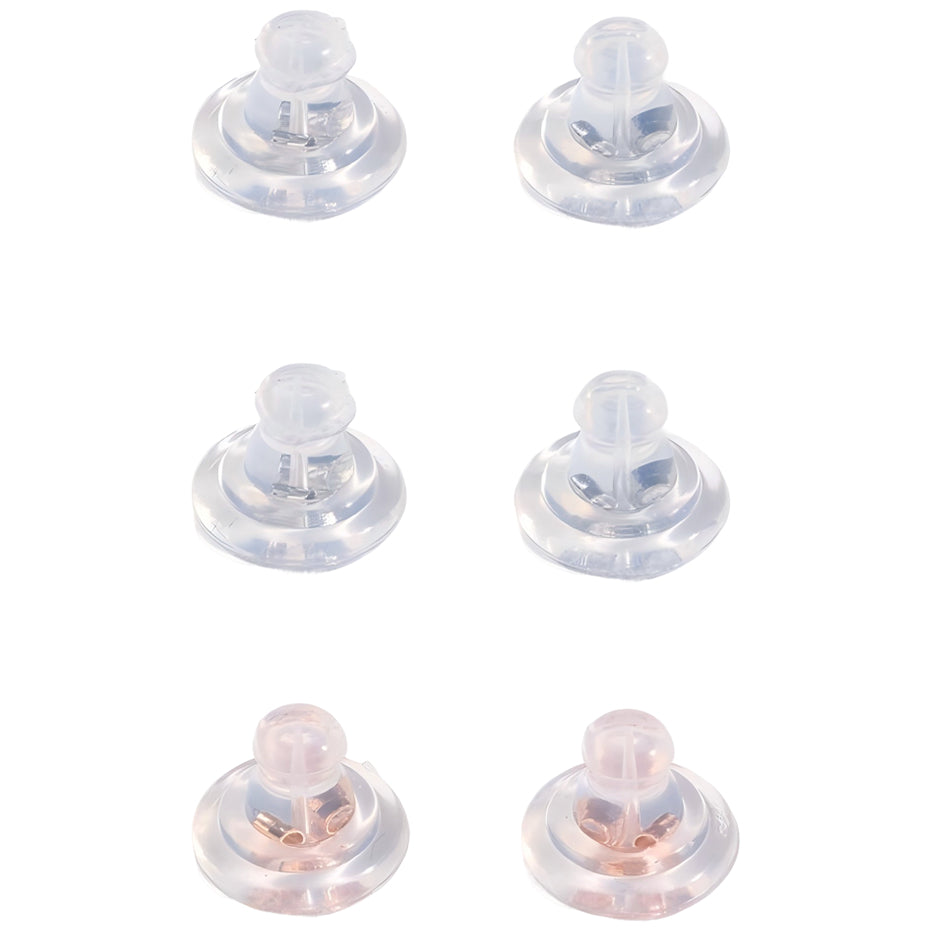 Silicone Earring Backs Replacements Locking Hypoallergenic Clear Stud Backings for Heavy Droopy Earrings