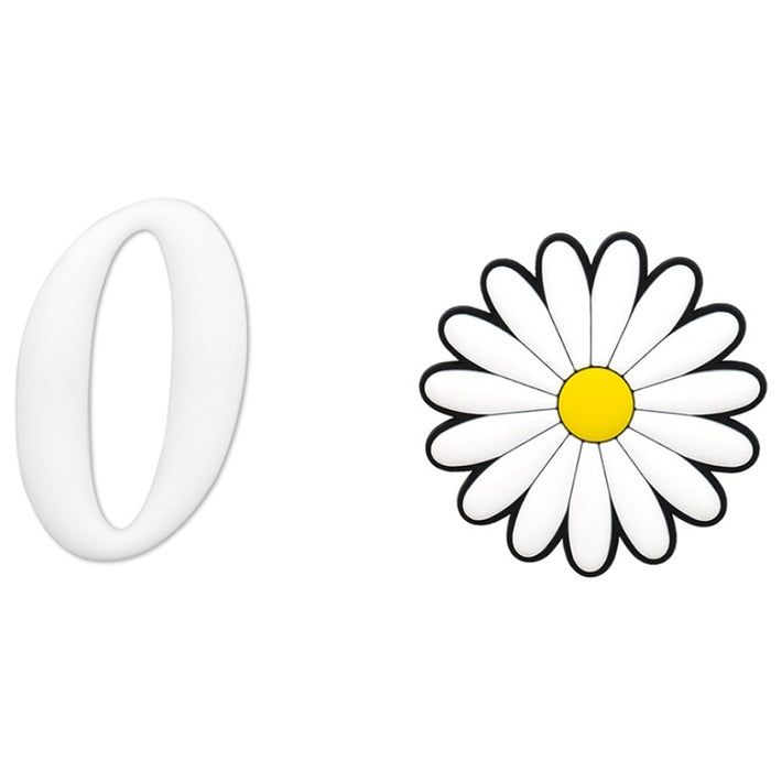 2pcs Letter and Flower Charms for Hand Bag, Decorative Alphabet Accessories Compatible with Rubber Tote