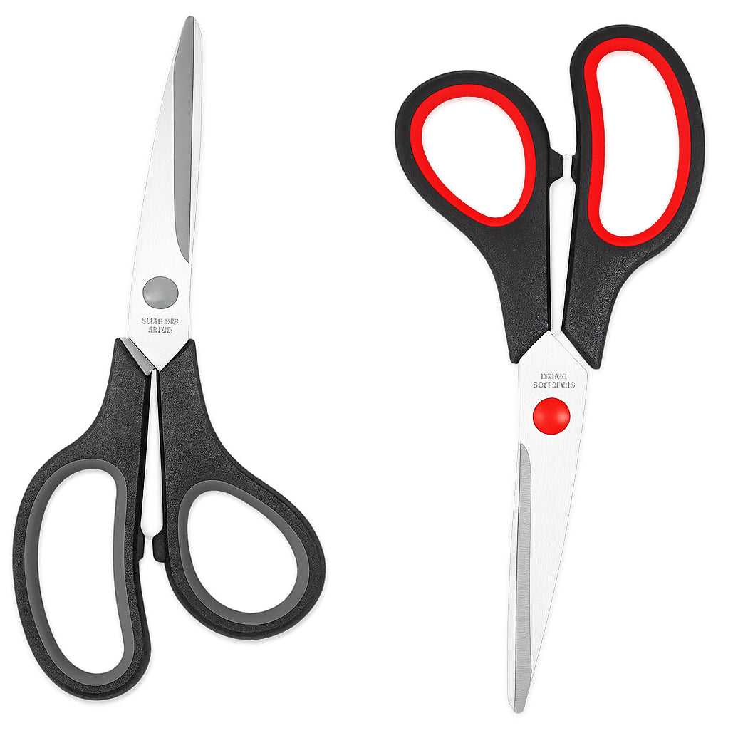 8-Inch Stainless Steel Scissors Sharp Tailoring Shears for Sewing, Crafts, and Office Use, Pack of 2