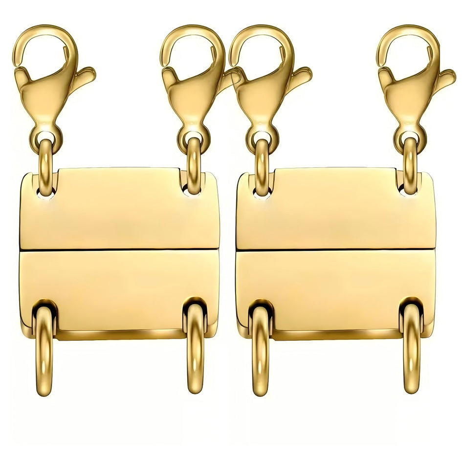 Magnetic Necklace Layering Clasp Separator in Gold for Multi Strand Chains and Secure Jewelry Closure