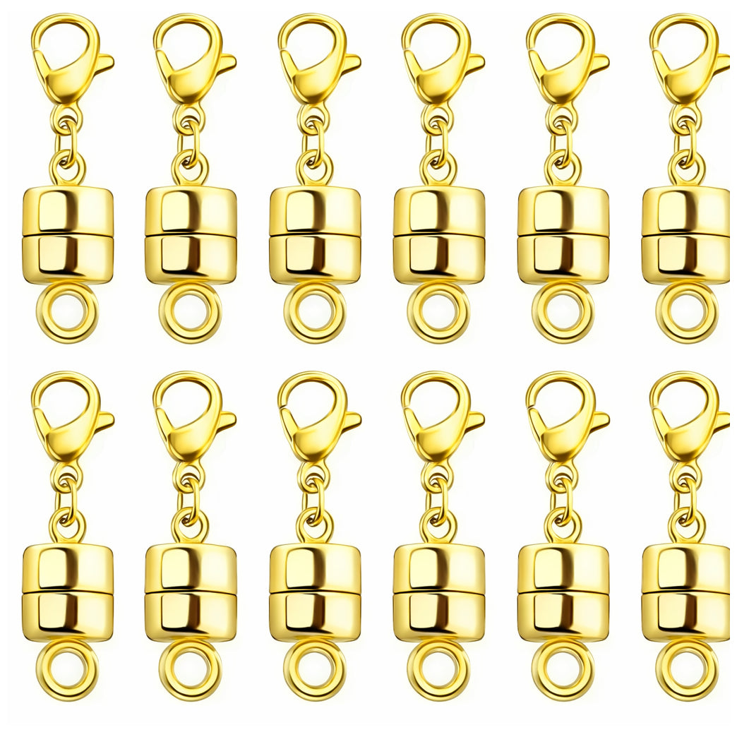 Magnetic Necklace Clasp With Lobster Closure 14K Gold Silver Alloy Jewelry Extender Bracelet Clasps Set