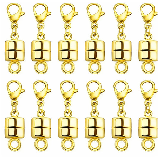 Magnetic Necklace Clasp With Lobster Closure 14K Gold Silver Alloy Jewelry Extender Bracelet Clasps Set