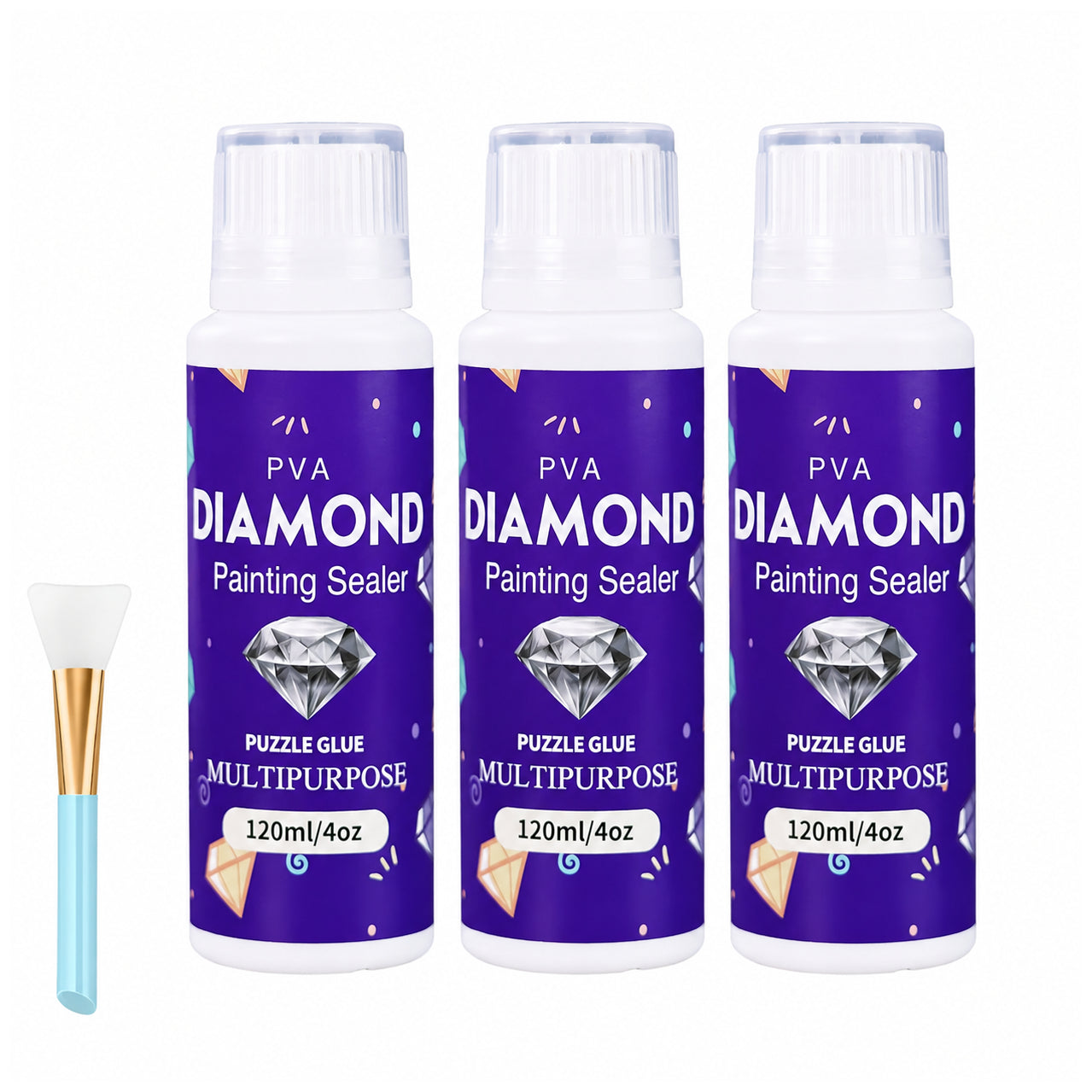 Diamond Painting Sealer Glue with Applicator 120 ML for Diamond Art and Adult Puzzle Protection