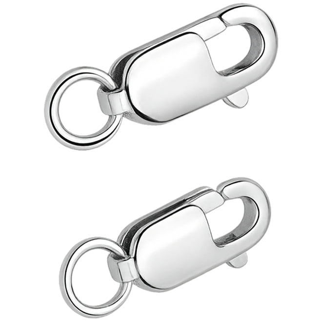 18K Gold Rectangle Lobster Claw Clasps with Jump Rings for DIY Jewelry Making, Hypoallergenic Nickel Free