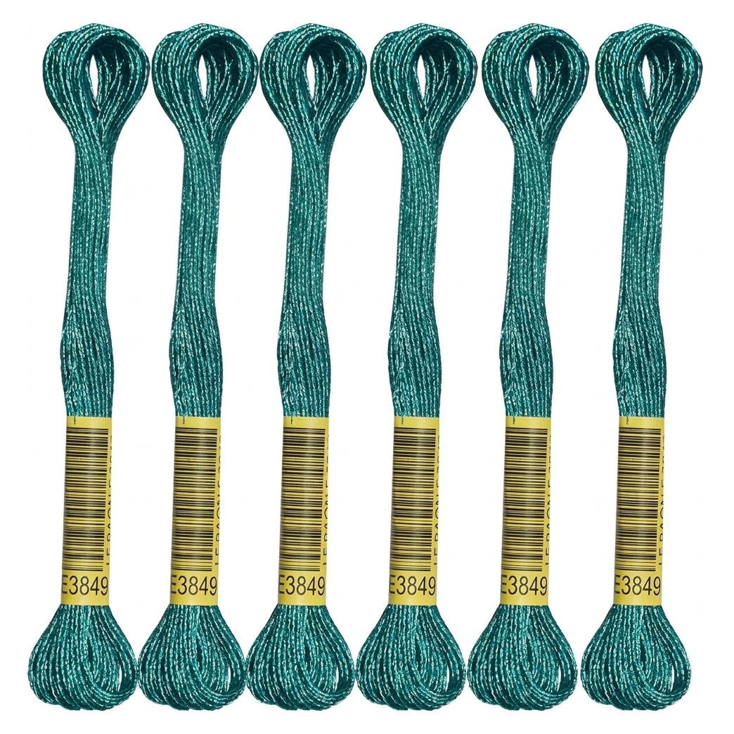 6-Skein Metallic Embroidery Floss for Cross Stitch, Friendship Bracelets, String Art, and DIY Crafts