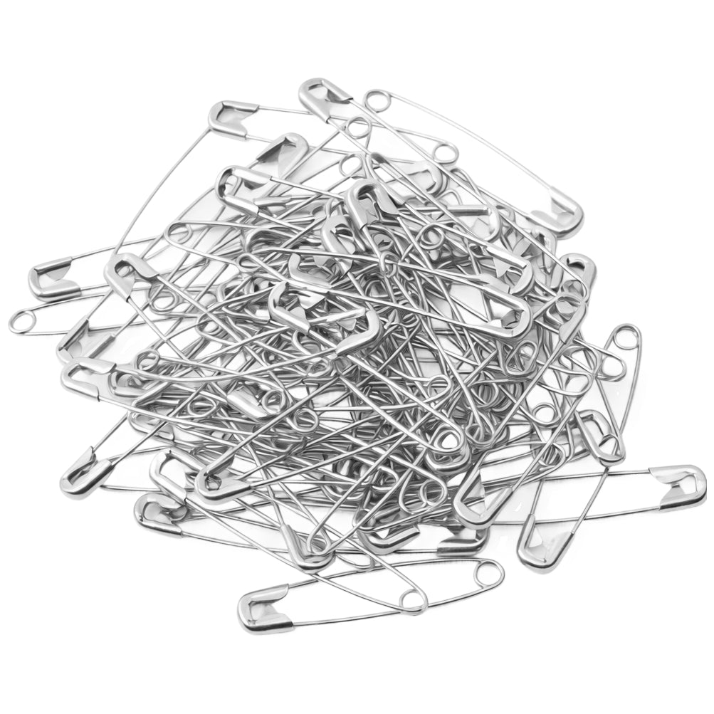 Heavy Duty Silver Safety Pins Bulk Pack for Sewing Diapers Bandages and Race Bibs