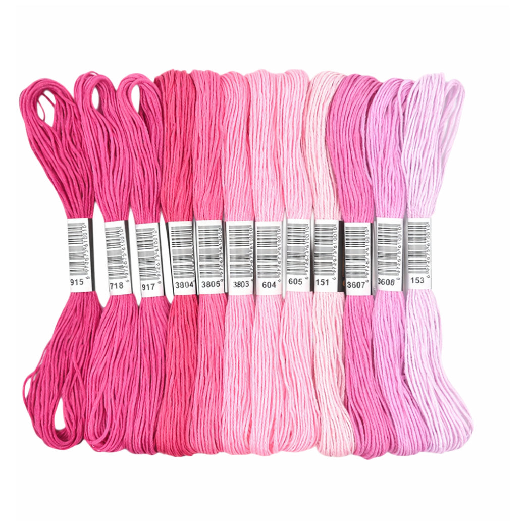 Embroidery Floss Set for Cross Stitch, Friendship Bracelets, Crafts, and DIY Projects, Pack of 12